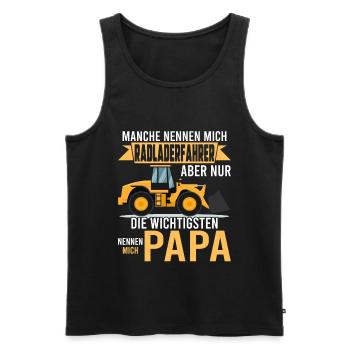 Radladerfahrer Papa Radlader Bauarbeiter - Männer Premium Bio Tank Top - Schwarz - Vorne - AI Model Male 178 light (178cm)