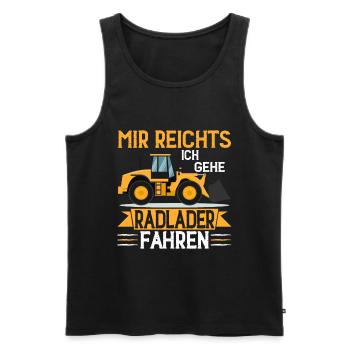 Ich gehe Radlader fahren Radladerfahrer - Männer Premium Bio Tank Top - Schwarz - Vorne - AI Model Male 178 light (178cm)