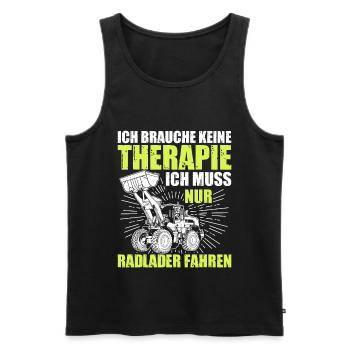 Radlader keine Therapie Radladerfahrer - Männer Premium Bio Tank Top - Schwarz - Vorne - AI Model Male 178 light (178cm)