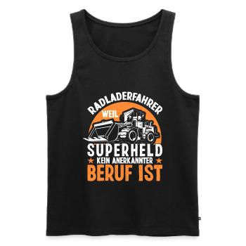 Radlader Radladerfahrer Supherheld - Männer Premium Bio Tank Top - Schwarz - Vorne - Michal (187cm)