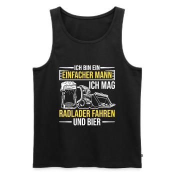 Radlader und Bier Radladerfahrer Bauarbeiter - Männer Premium Bio Tank Top - Schwarz - Vorne - Michal (187cm)
