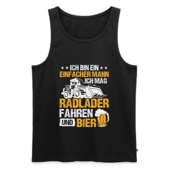 Radlader und Bier Radladerfahrer Bauarbeiter - Männer Premium Bio Tank Top - Schwarz - Vorne - Michal (187cm)