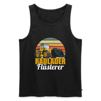 Radlader Flüsterer Retro Radladerfahrer - Männer Premium Bio Tank Top - Schwarz - Vorne - AI Model Male 178 light (178cm)