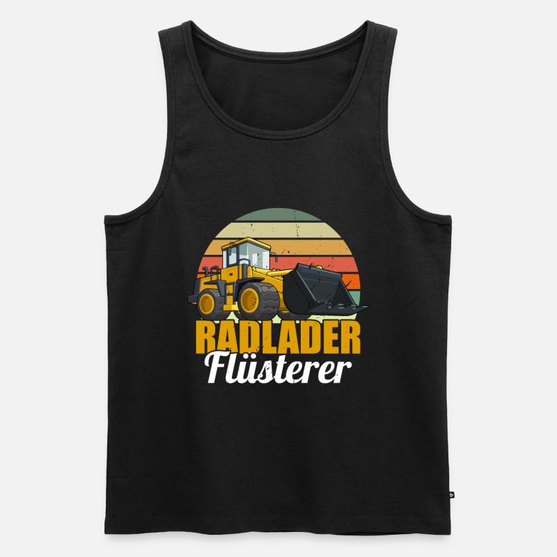 Radlader Flüsterer Retro Radladerfahrer - Männer Premium Bio Tank Top - Schwarz