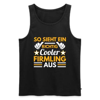 Firmung so sieht ein cooler Firmling aus - Männer Premium Bio Tank Top - Schwarz - Vorne - AI Model Male 178 light (178cm)