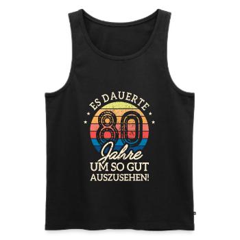 Es Dauerte 80 Jahre Gut Auszusehen 80. Geburtstag - Männer Premium Bio Tank Top - Schwarz - Vorne - Michal (187cm)