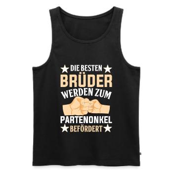 Die Besten Brüder werden Patenonkel Taufpate - Männer Premium Bio Tank Top - Schwarz - Vorne - Michal (187cm)