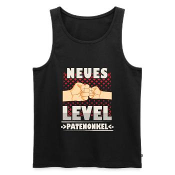 Neues Level Patenonkel Taufpate - Männer Premium Bio Tank Top - Schwarz - Vorne - Michal (187cm)