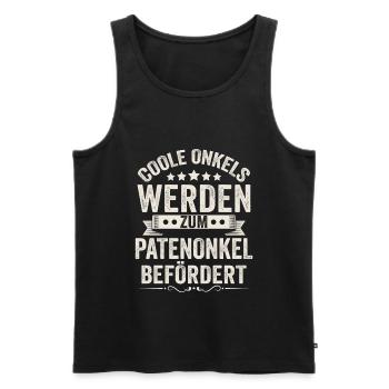 Coole Onkels werden Patenonkel Taufpate - Männer Premium Bio Tank Top - Schwarz - Vorne - Michal (187cm)