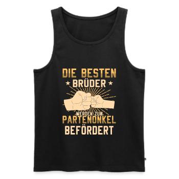 Die Besten Brüder werden Patenonkel Taufpate - Männer Premium Bio Tank Top - Schwarz - Vorne - Michal (187cm)