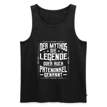 Mythos Legende Patenonkel genannt Taufpate - Männer Premium Bio Tank Top - Schwarz - Vorne - Michal (187cm)