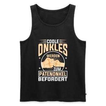 Coole Onkels werden Patenonkel Taufpate - Männer Premium Bio Tank Top - Schwarz - Vorne - Michal (187cm)