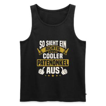 So sieht ein cooler Patenonkel aus Taufpate - Männer Premium Bio Tank Top - Schwarz - Vorne - Michal (187cm)