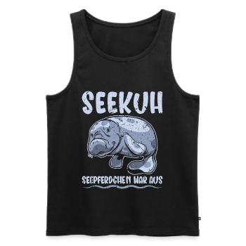 Seekuh Schwimmer Schwimmerin Schwimmen - Männer Premium Bio Tank Top - Schwarz - Vorne - Michal (187cm)