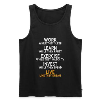 Work While They Sleep Saying Entrepreneur Success - Men's Premium Organic Tank Top - black - Front - Michal (187cm)