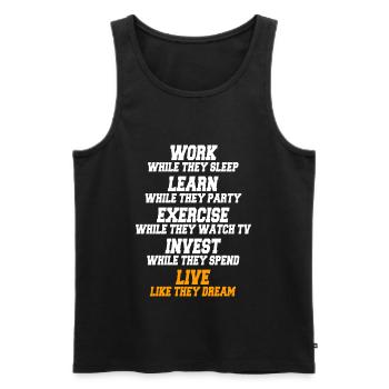 Work While They Sleep Saying Entrepreneur Success - Men's Premium Organic Tank Top - black - Front - Michal (187cm)
