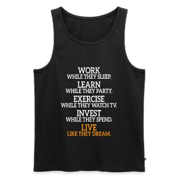 Work While They Sleep Saying Entrepreneur Success - Men's Premium Organic Tank Top - black - Front - Michal (187cm)