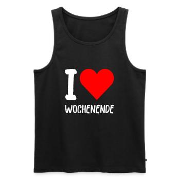 I Love Wochenende Wochenend Liebe Endlich Freitag - Männer Premium Bio Tank Top - Schwarz - Vorne - Michal (187cm)