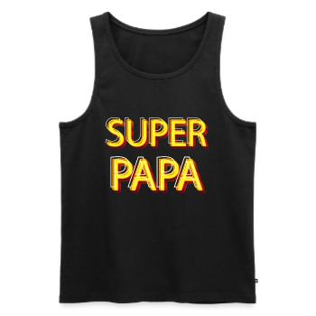 Super Papa Super héros C'est Mon Papa - Débardeur bio Premium Homme - noir - Devant - Michal (187cm)
