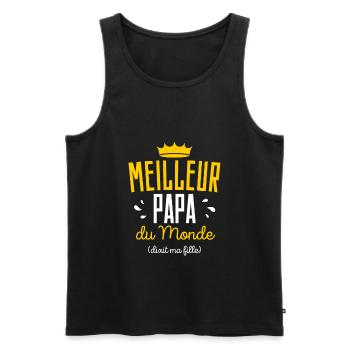 Cadeau Meilleur Papa Noel Anniversaire - Débardeur bio Premium Homme - noir - Devant - AI Model Male 178 light (178cm)