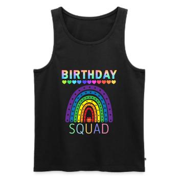 Birthday Squad Regenbogen LGBTQ - Männer Premium Bio Tank Top - Schwarz - Vorne - AI Model Male 178 light (178cm)