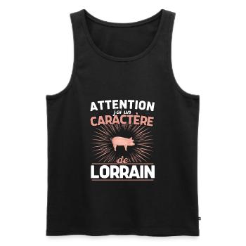 Cadeau Humour Homme Lorrain - Débardeur bio Premium Homme - noir - Devant - Michal (187cm)