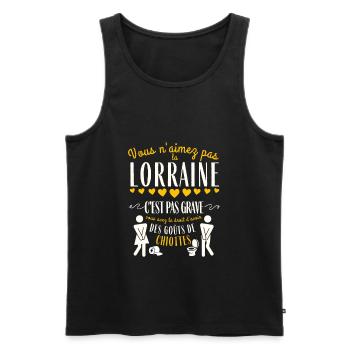 Cadeau Humour Homme Lorrain Noel Anniversaire - Débardeur bio Premium Homme - noir - Devant - AI Model Male 178 light (178cm)