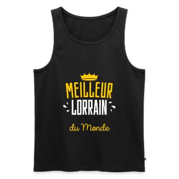 Cadeau Humour Homme Lorrain - Débardeur bio Premium Homme - noir - Devant - Michal (187cm)