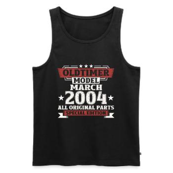 20. Geburtstag Oldtimer März Jahrgang 2004 - Männer Premium Bio Tank Top - Schwarz - Vorne - Michal (187cm)