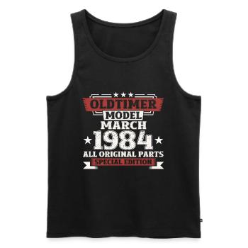 40th Birthday Vintage March Vintage 1984 - Men's Premium Organic Tank Top - black - Front - Michal (187cm)