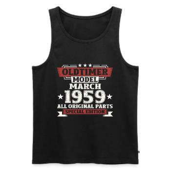 65. Geburtstag Oldtimer März Jahrgang 1959 - Männer Premium Bio Tank Top - Schwarz - Vorne - AI Model Male 178 light (178cm)