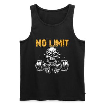 No Limit Hard Workout Skull with Dumbbell - Men's Premium Organic Tank Top - black - Front - Michal (187cm)