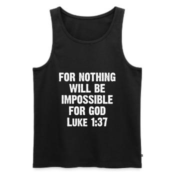 For Nothing Will Be Impossible For God Luke 1:37 - Men's Premium Organic Tank Top - black - Front - AI Model Male 178 light (178cm)