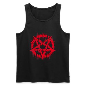 Pentagramme déchiré signe occulte - Débardeur bio Premium Homme - noir - Devant - AI Model Male 178 light (178cm)