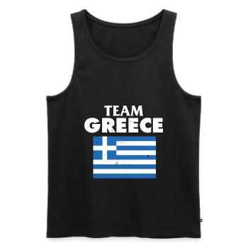 Team Grèce Sport Football Team Shirt - Débardeur bio Premium Homme - noir - Devant - Michal (187cm)