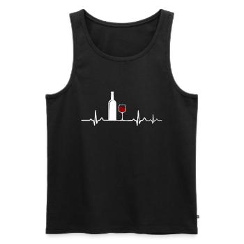 Wein - Männer Premium Bio Tank Top - Schwarz - Vorne - AI Model Male 178 light (178cm)
