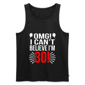30th birthday - Men's Premium Organic Tank Top - black - Front - AI Model Male 178 light (178cm)