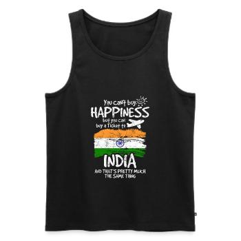 Indien - Männer Premium Bio Tank Top - Schwarz - Vorne - AI Model Male 178 light (178cm)