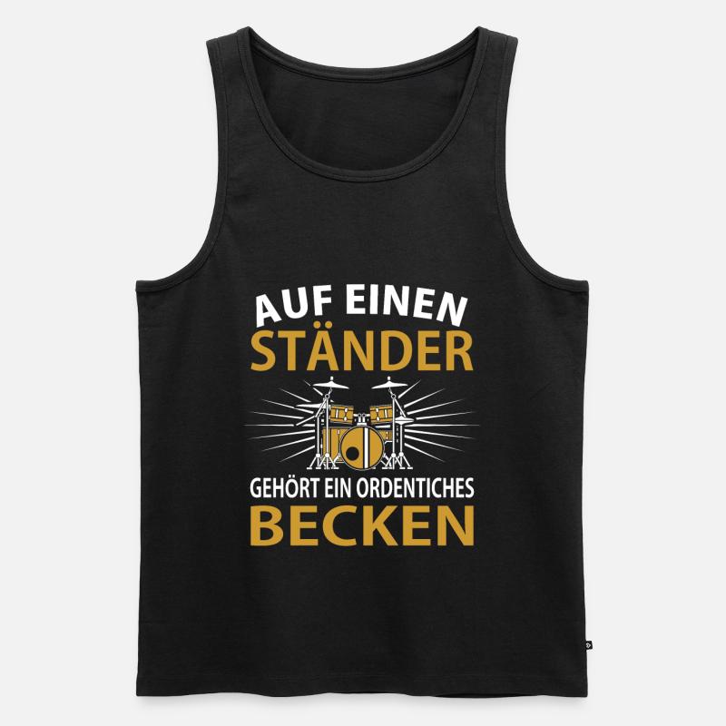 Schlagzeug - Männer Premium Bio Tank Top - Schwarz