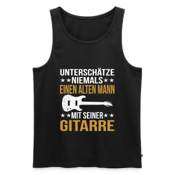 Guitar Playing Guitar Guitarist Gift Band - Men's Premium Organic Tank Top - black - Front - Michal (187cm)