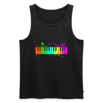 Klavier - Männer Premium Bio Tank Top - Schwarz - Vorne - AI Model Male 178 light (178cm)