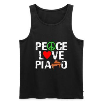 Klavier - Männer Premium Bio Tank Top - Schwarz - Vorne - Michal (187cm)