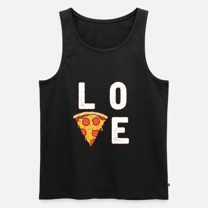 Pizza - Männer Premium Bio Tank Top - Schwarz