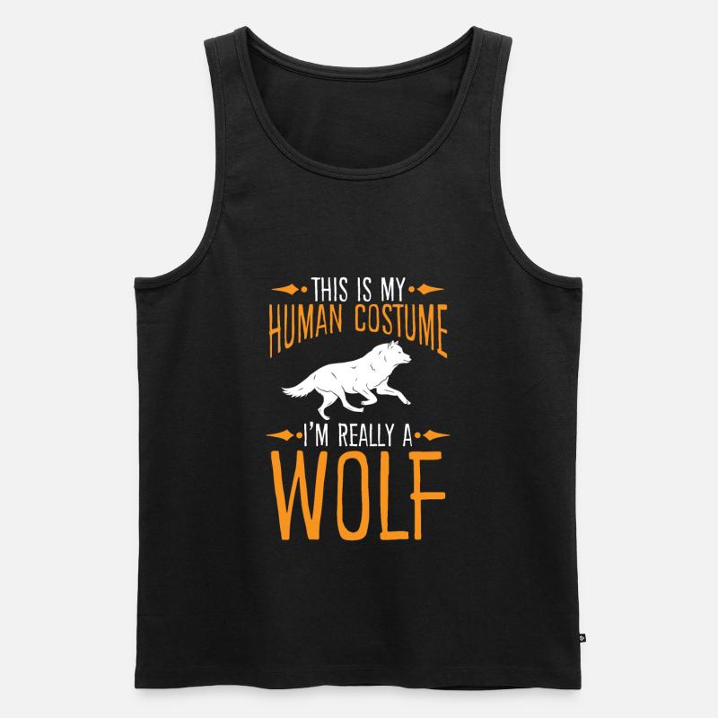 Wolf - Männer Premium Bio Tank Top - Schwarz