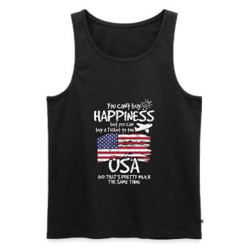 United States - Men's Premium Organic Tank Top - black - Front - AI Model Male 178 light (178cm)