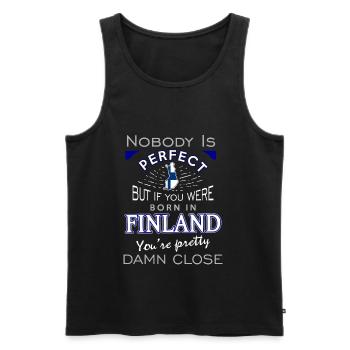 Finnland Finland Geschenk Geschenkidee - Männer Premium Bio Tank Top - Schwarz - Vorne - Michal (187cm)