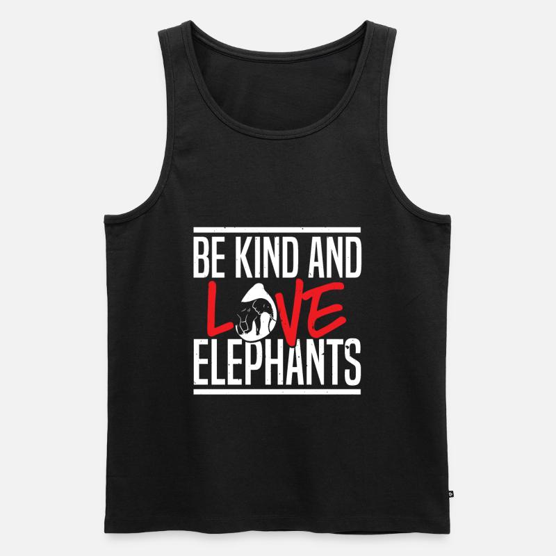 Elefant - Männer Premium Bio Tank Top - Schwarz