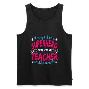 teachers teachers - Men's Premium Organic Tank Top - black - Front - AI Model Male 178 light (178cm)