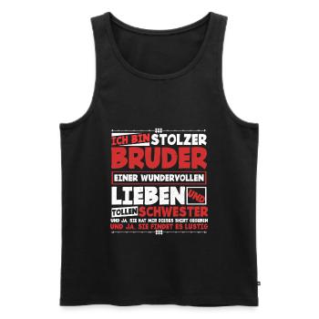 Schwester - Männer Premium Bio Tank Top - Schwarz - Vorne - Michal (187cm)