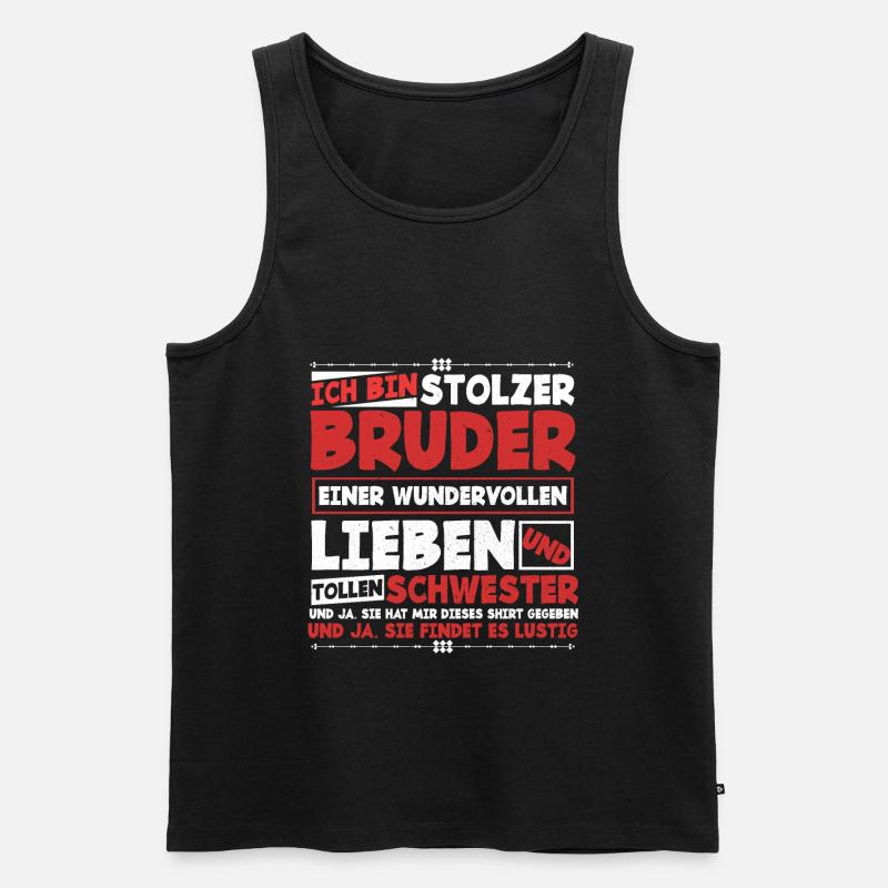 Schwester - Männer Premium Bio Tank Top - Schwarz